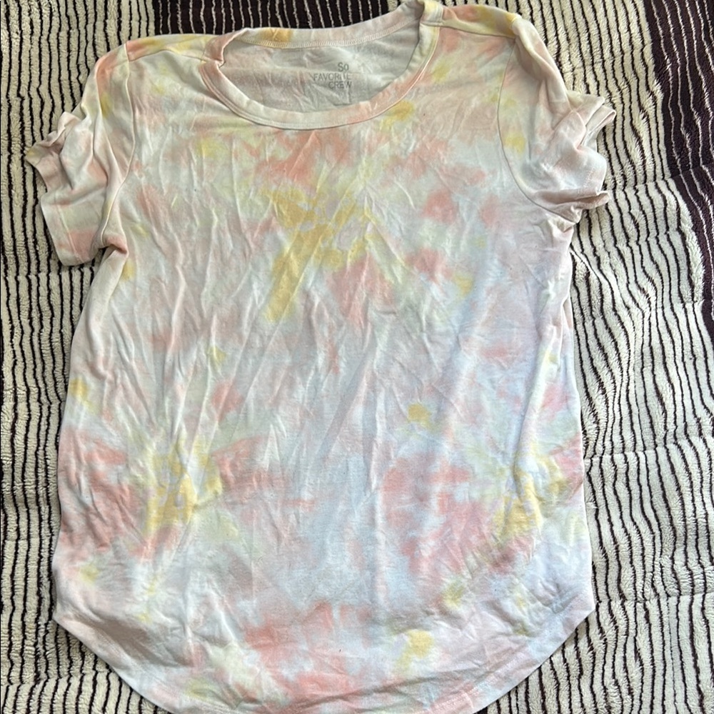 Colorful Tie-Dye Crew Neck Tee